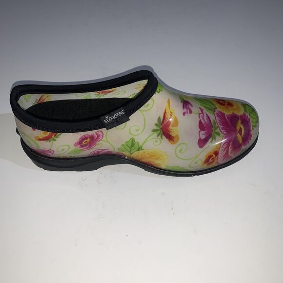 Sloggers Shoes Womens Size 10 Floral Garden Clogs Slip On Waterproof Made USA - Picture 2 of 10